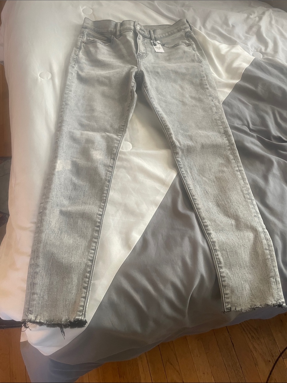 Express grey skinny midrise jeans